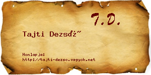 Tajti Dezső névjegykártya